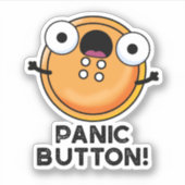 Panic Button Funny Sewing Pun Sticker (Voorkant)