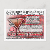 Panic Button Martini Recept Briefkaart (Voorkant)
