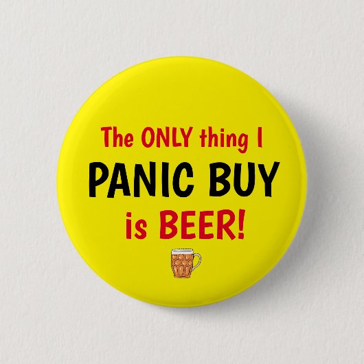 Panic Buy Beer Yellow Button (Voorkant)