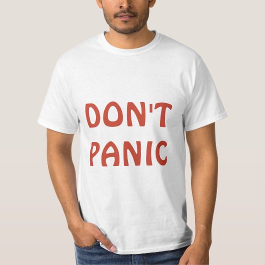 Panic Hitchhiker's Guide to the Galaxy niet T-shirt (Voorkant)
