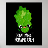 Panic Romaine Calm Funny Veggie Pun Dark BG Poster (Voorkant)
