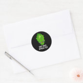 Panic Romaine Calm Funny Veggie Pun Dark BG Ronde Sticker (Envelop)