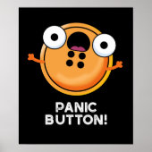Paniek Button Funny Sewing Pun Dark BG Poster (Voorkant)