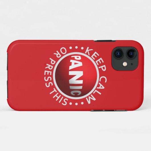 Paniek Button iPhone case (Achterkant (horizontaal))