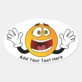 Paniek-emoji Ovale Sticker