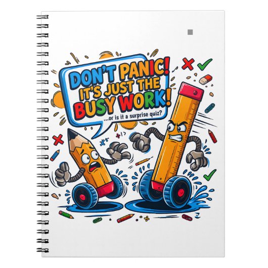 Paniek Examen Studie Humor Notitieboek (Voorkant)