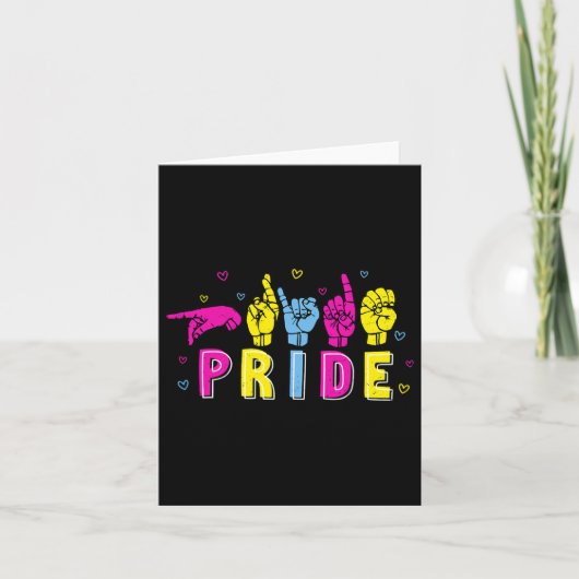 Paniek Gebarentaal Pride Pan Regenboog Gebarentaal Kaart (Voorkant)