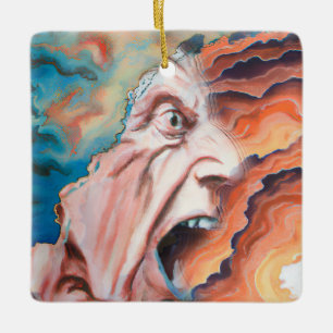 Paniek Golven Olie Schilderij Keramisch Ornament