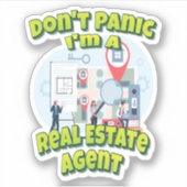 Paniek ik ben geen echte agent sticker (Voorkant)
