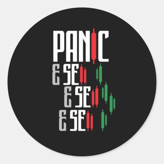 Paniek Verkoop effectenbeurs Handel forex Gift Ronde Sticker (Voorkant)