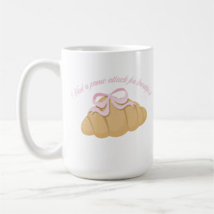 Paniekaanval als Ontbijt Cute Croissant Koffiemok