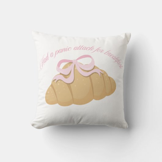 Paniekaanval als Ontbijt Cute Croissant Kussen (Voorkant)