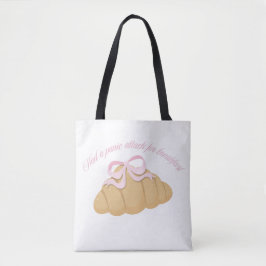 Paniekaanval als Ontbijt Cute Croissant Tote Bag