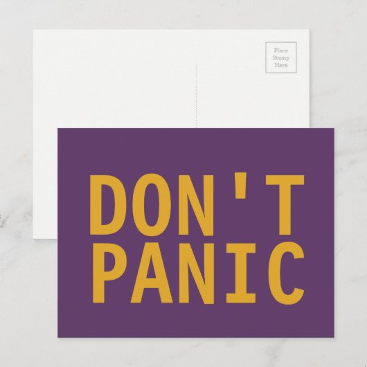 PaniekBriefkaart niet Briefkaart (Voorkant / Achterkant)