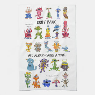 PaniekCartoon Aliens et Kitchen Towel niet Theedoek