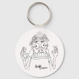 paniekerig cartoonpersonage sleutelhanger