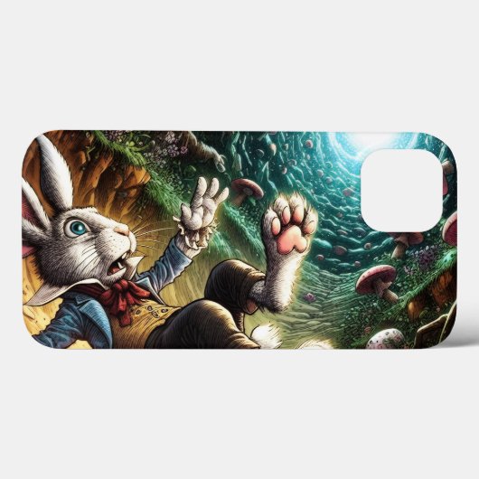 Paniekerig konijn dat in het konijnenhol valt Case-Mate iPhone case (Achterkant (horizontaal))