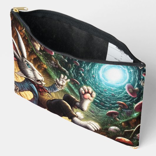 Paniekerig konijn dat in het konijnenhol valt etui (Open)