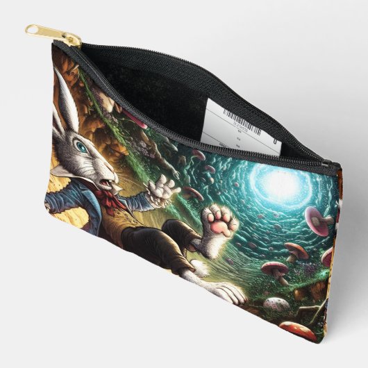 Paniekerig konijn dat in het konijnenhol valt etui (Open)