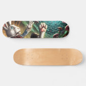 Paniekerig konijn dat in het konijnenhol valt persoonlijk skateboard (Horizontaal)