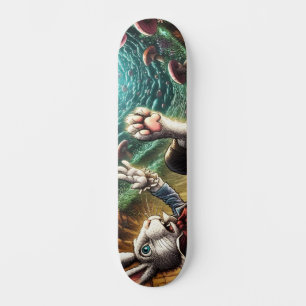 Paniekerig konijn dat in het konijnenhol valt persoonlijk skateboard