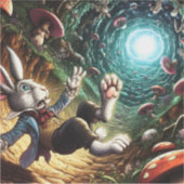 Paniekerig konijn dat in het konijnenhol valt sticker (Voorkant)