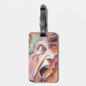 Paniekgolven olieverfschilderij bagagelabel (Achterkant verticaal)