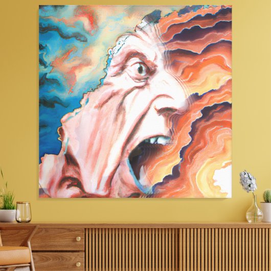 Paniekgolven olieverfschilderij canvas afdruk (Insitu (Woonkamer))