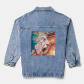 Paniekgolven olieverfschilderij denim jacket (Achterkant)