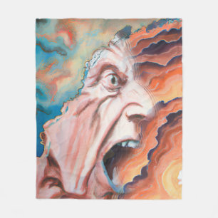 Paniekgolven olieverfschilderij fleece deken