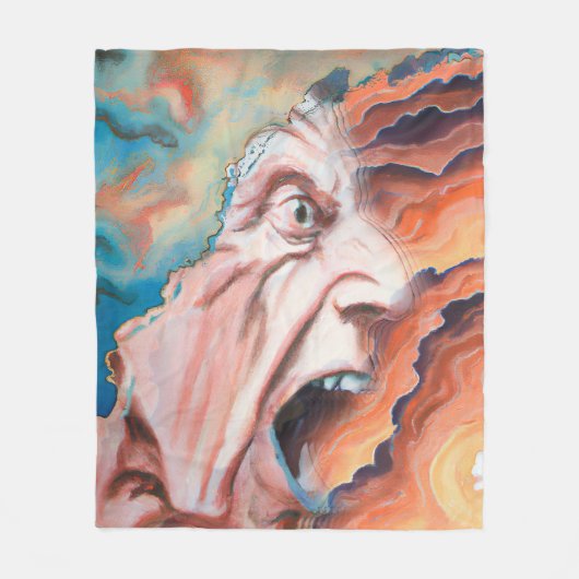 Paniekgolven olieverfschilderij fleece deken (Voorkant)