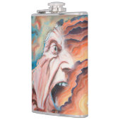 Paniekgolven olieverfschilderij heupfles (Links)