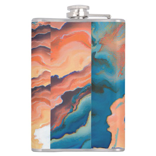 Paniekgolven olieverfschilderij heupfles (Achterkant)