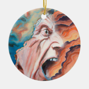 Paniekgolven olieverfschilderij keramisch ornament