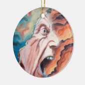 Paniekgolven olieverfschilderij keramisch ornament (Links)