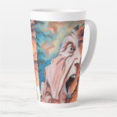 Paniekgolven olieverfschilderij latte mok (Rechterhoek)