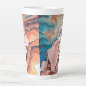 Paniekgolven olieverfschilderij latte mok (Voorkant)