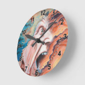 Paniekgolven olieverfschilderij ronde klok (Hoek)