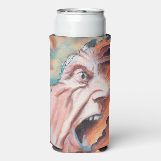 Paniekgolven olieverfschilderij seltzer blikjeskoeler (Seltzer Achterkant)