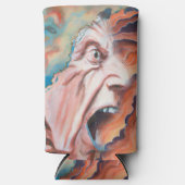 Paniekgolven olieverfschilderij seltzer blikjeskoeler (Voorkant)