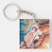 Paniekgolven olieverfschilderij sleutelhanger (voorkant)