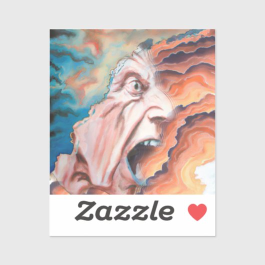 Paniekgolven olieverfschilderij sticker (Vel)