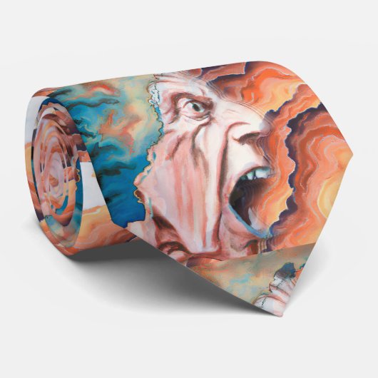 Paniekgolven olieverfschilderij stropdas (Opgerold)