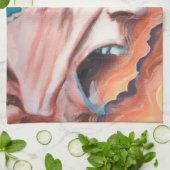 Paniekgolven olieverfschilderij theedoek (Gevouwen)