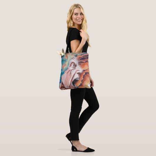 Paniekgolven olieverfschilderij tote bag (Op model)