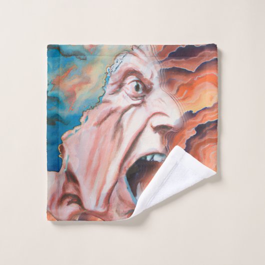 Paniekgolven olieverfschilderij washandje (Wasdoekje)
