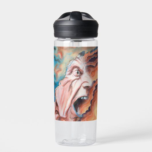 Paniekgolven olieverfschilderij waterfles (Voorkant)