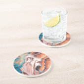 Paniekgolven olieverfschilderij zandsteen onderzetter (Zijkant)