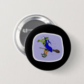 paniekheks op bezems ronde button 5,7 cm (Voorkant /achterkant)