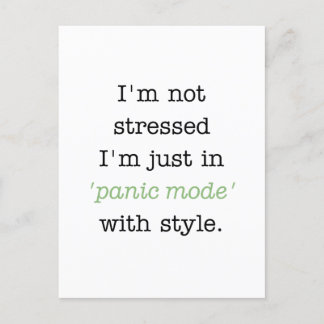 Paniekmodus in stijl briefkaart
